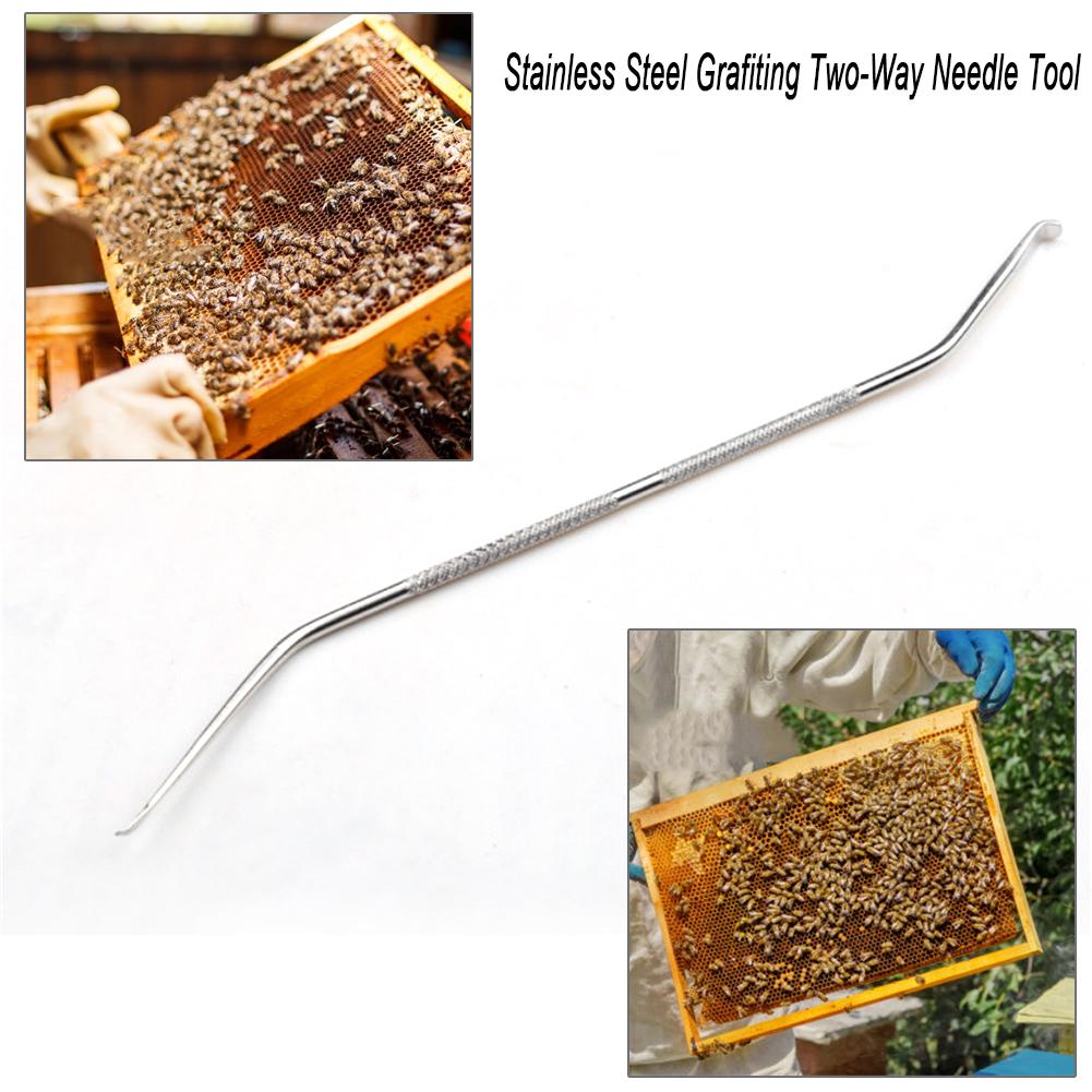 Durable Stainless Steel Bee Needle Two-way Grafiting Tool Beekeeping Equipment