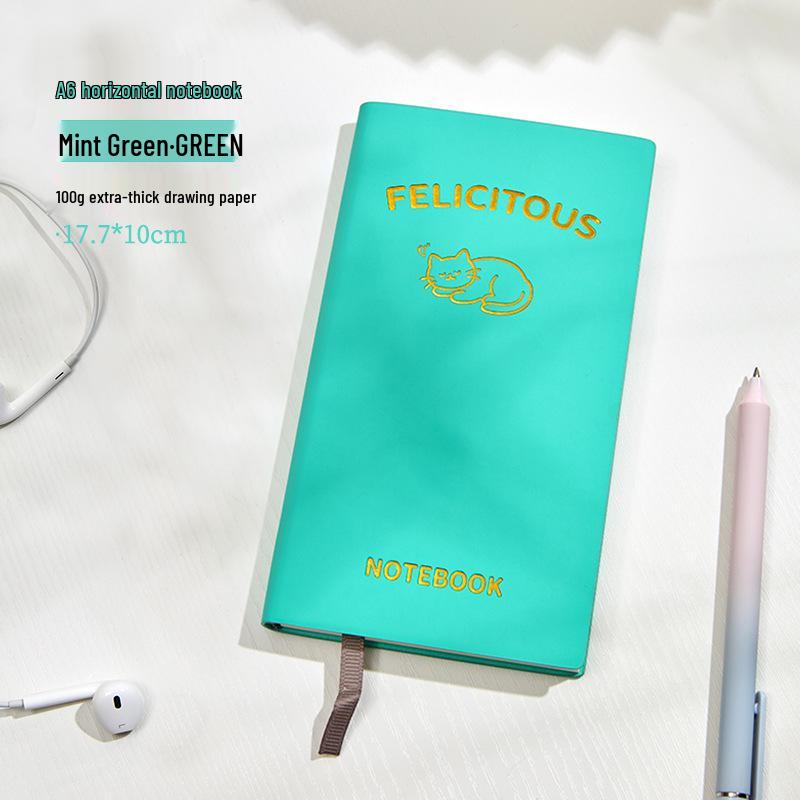 Fabric-Textured A6 Patterned Planner: Compact, Thickened Pocket Diary for Office and Business.