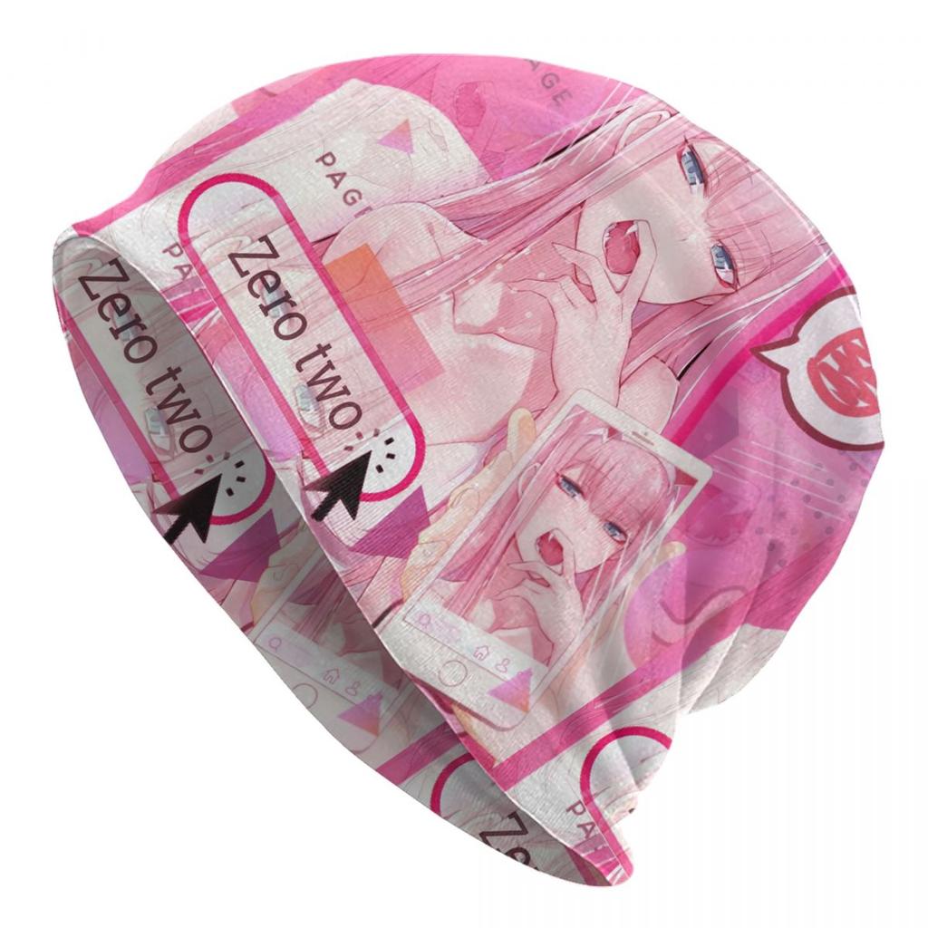Kawaii zéro deux Bonnet chapeaux mode tricot Chapeau pour unisexe femmes hiver chaud chérie dans les Franxx Skullies bonnets casquettes