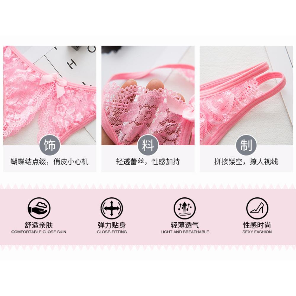 Sexy Women's Panties Lace Transparent Seamless Open Crotch Gear Sexy Hot Hollow Thong Low Waist Erotic Underwear