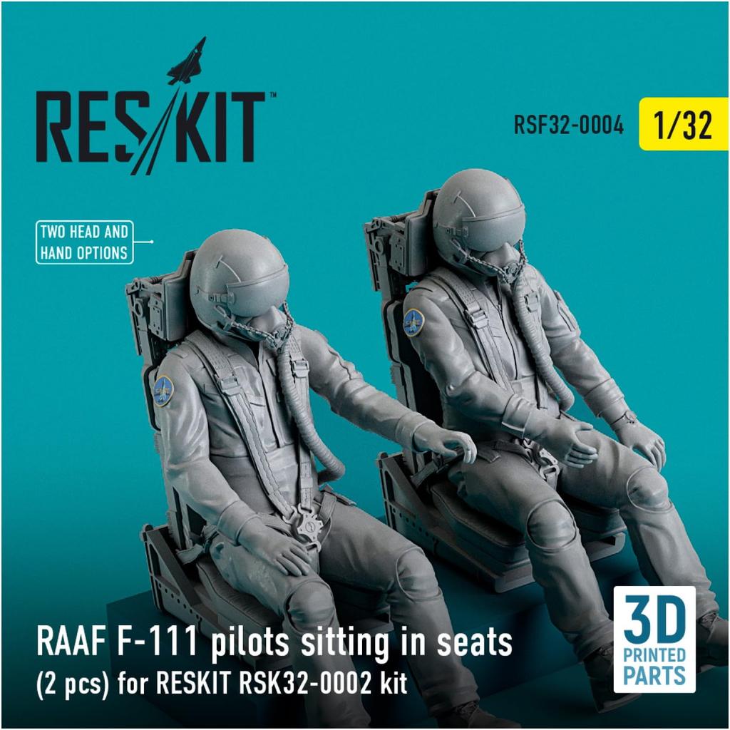 Reskit Australian Pilot and cockpit 2 figures Plastic model parts 1/32 F-111 (for Reskit) RSKF32-0004
