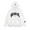 Men's Zipper Retro Sweater Hooded Sweatshirt Letters and Stars Multifunctional Casual Jacket American Style Fashionable 2024