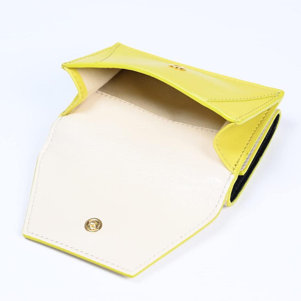 Marni Portfel Trifold Portfel Mini Portfel Smart Portfel Skóra Cielęca Talk Jasna Limonka PFMO0056U1 P2644 Z638V Damski [Przedmiot]