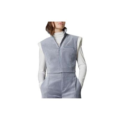 Originals Trefoil Challenger Zip-Up Collar Cropped Sleeveless Jacket Women Tops Blue Light-Grey HN1001