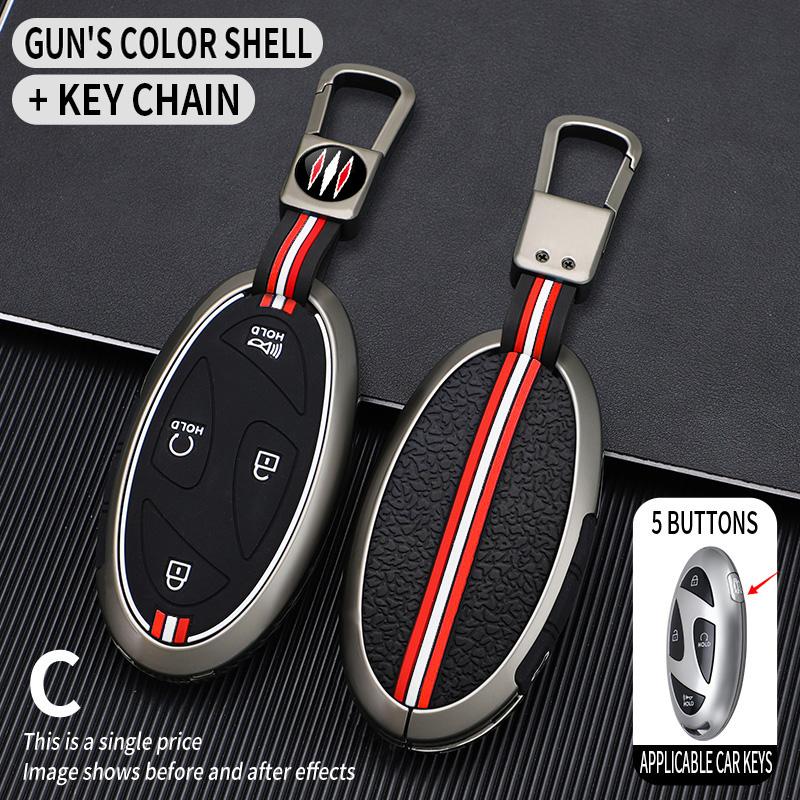 5 7 Buttons Zinc Alloy + Silicone Car Key Case Cover For Hyundai Kona Ev Grandeur GN7 IONIQ 6 2025 2025 Remote Key Protect Shell