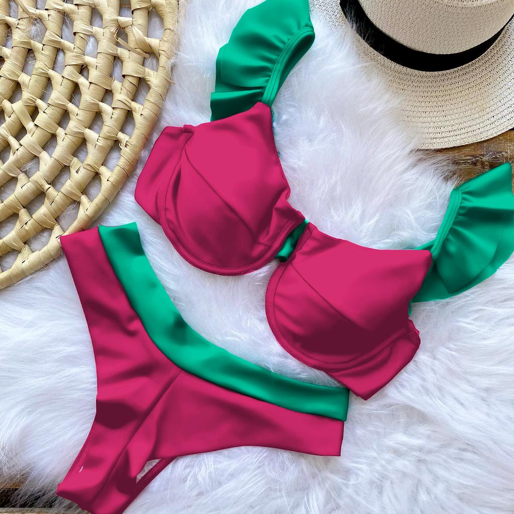 Underwire Bikini Swimsuit High Waist Swimwear for Women Push Up Two Piece Bathing Suits Push Up Summer Female