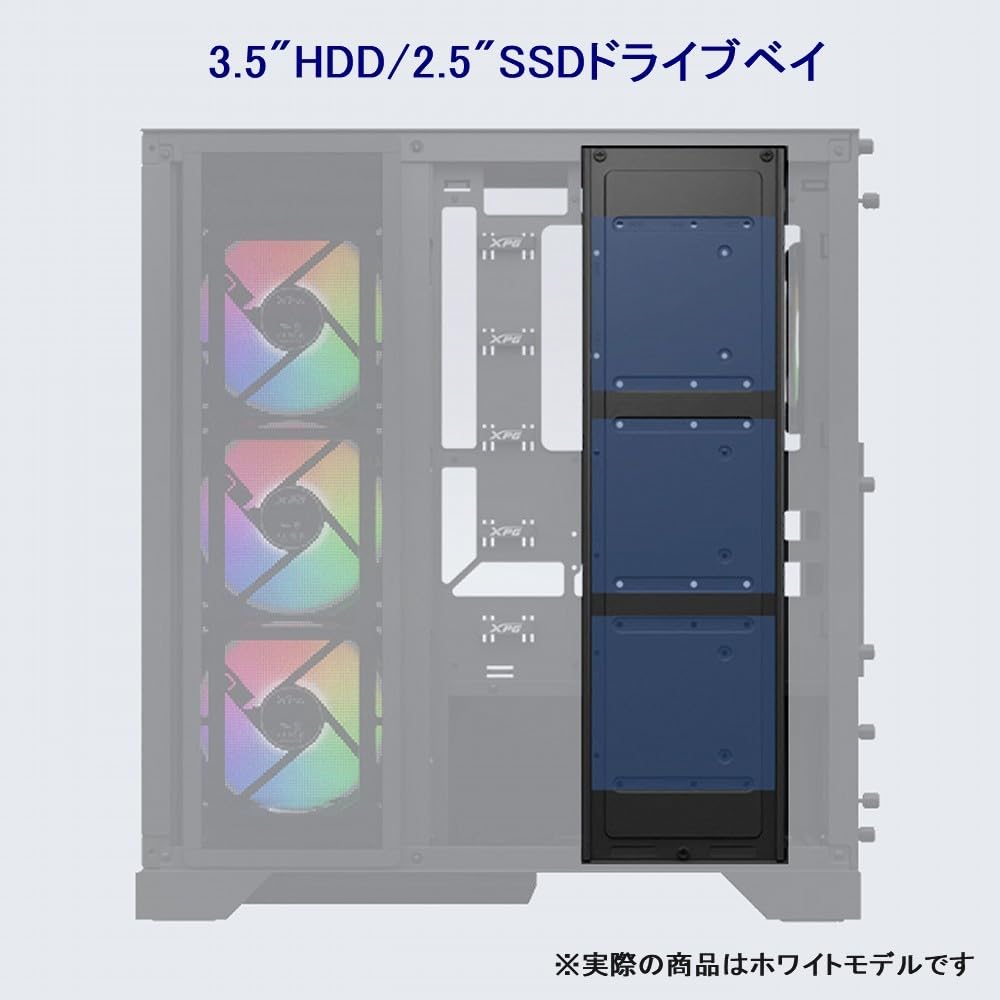 XPG INVADER X Pillarless Tempered Glass Showcase-Type Mid-Tower Cabinet, White INVADERXMTWOF-WHCWW-A