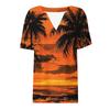 Women's Summer Short Sleeve V Neck Shirt Business Casual Loose T-Shirt Trendy Fashion Clothing Tops