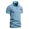 Spring and Summer New Men's Striped POLO Shirt Fashion Casual Men's Lapel Cotton Shirt