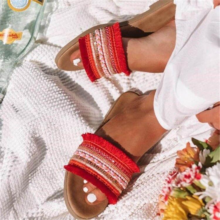 Women's Flat Bottom Fashion One Word Slippers Womens Shoes Comfort Summer Outdoor Beach Luxury Sandals Women Designers