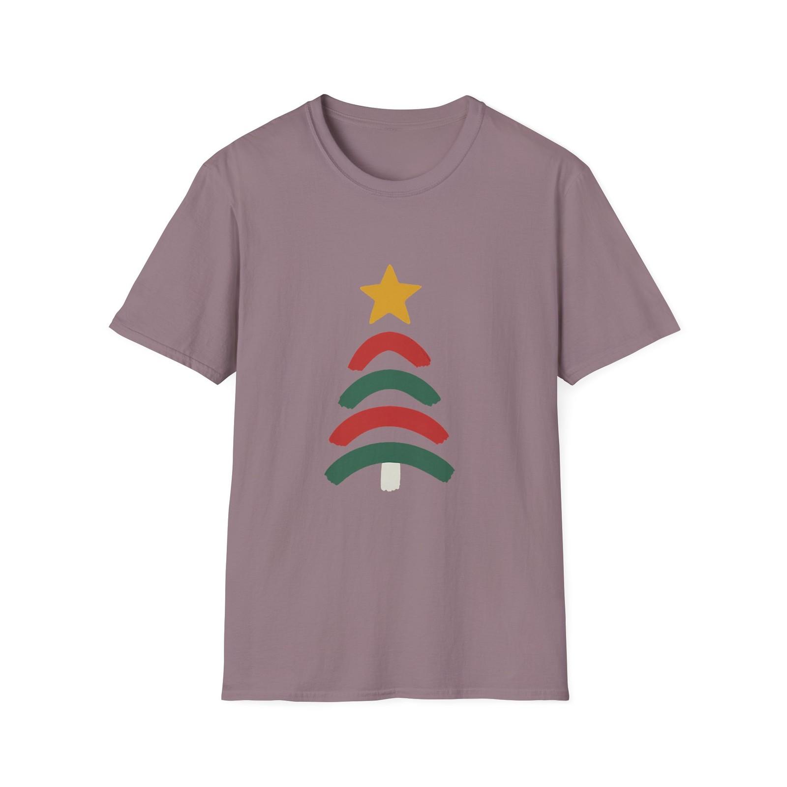 Unisex Softstyle T-Shirt Mens Womens Tees Top Festive Christmas Tree Minimalist Holiday 3XL