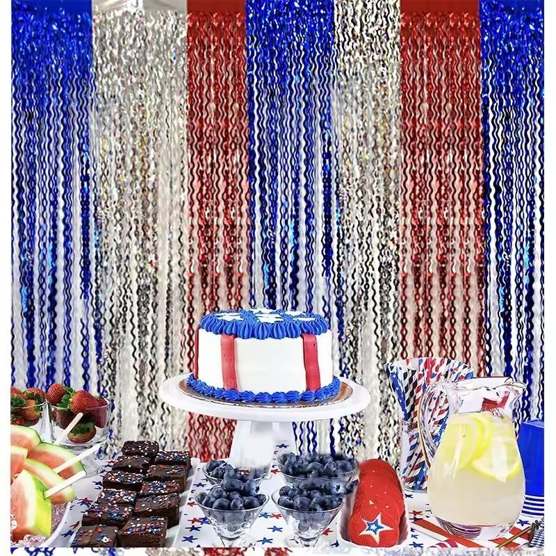 Wavy Tinsel Foil Fringe Curtain Background Decoration Rain Curtain Wedding Birthday Party Anniversary Christmas Decoration