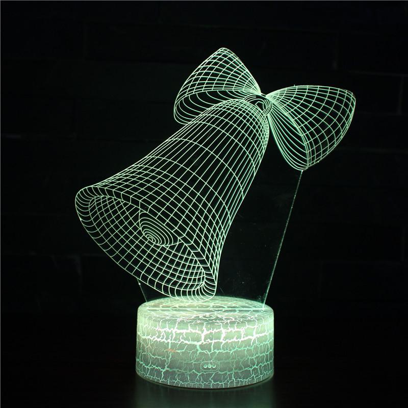 3D Christmas Night Light: Creative LED Bedside Lamp with Remote Control & Seven-Color Touch