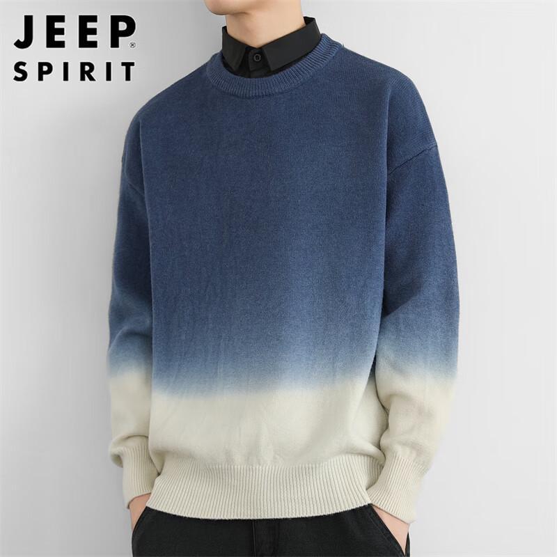 JEEP SPIRIT Men's Faux Two-Piece Knit Sweater