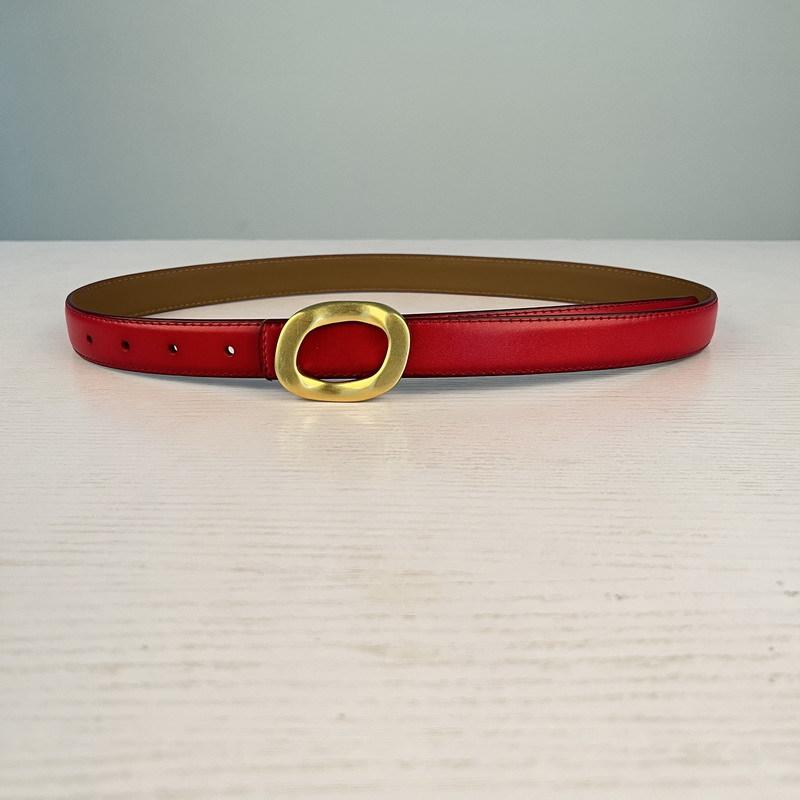 Leather Women'S Belt Simple Round Buckle Girls Belt With Jeans Casual Pants Belt Women'S