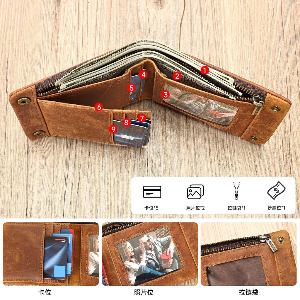 Bolsa Multifuncional Carteira Curta Moda Fechamento de Botão Carteira Pequena Tendência