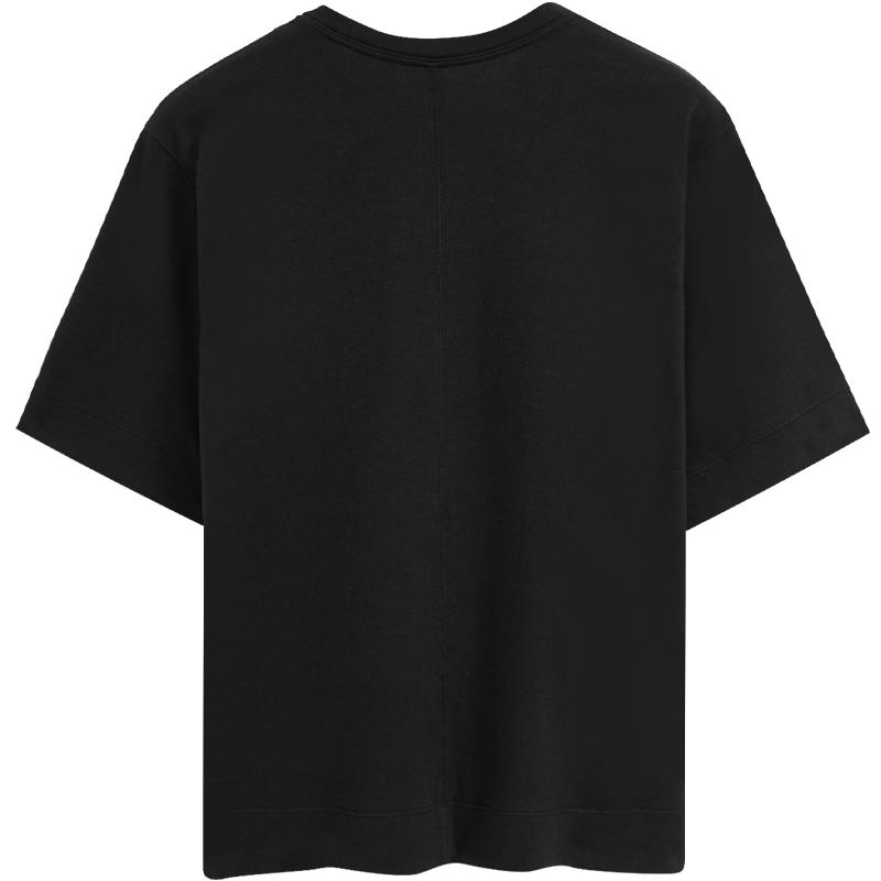 Calvin Klein Minimalistisches Rundhals T-Shirt mit Buchstabenprint, locker geschnitten, Damenoberteile, Space-Black 4WS3K128001