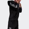 Adidas Logo Three Stripes Hooded Drawstring Jacket Men Jacket Black H47896