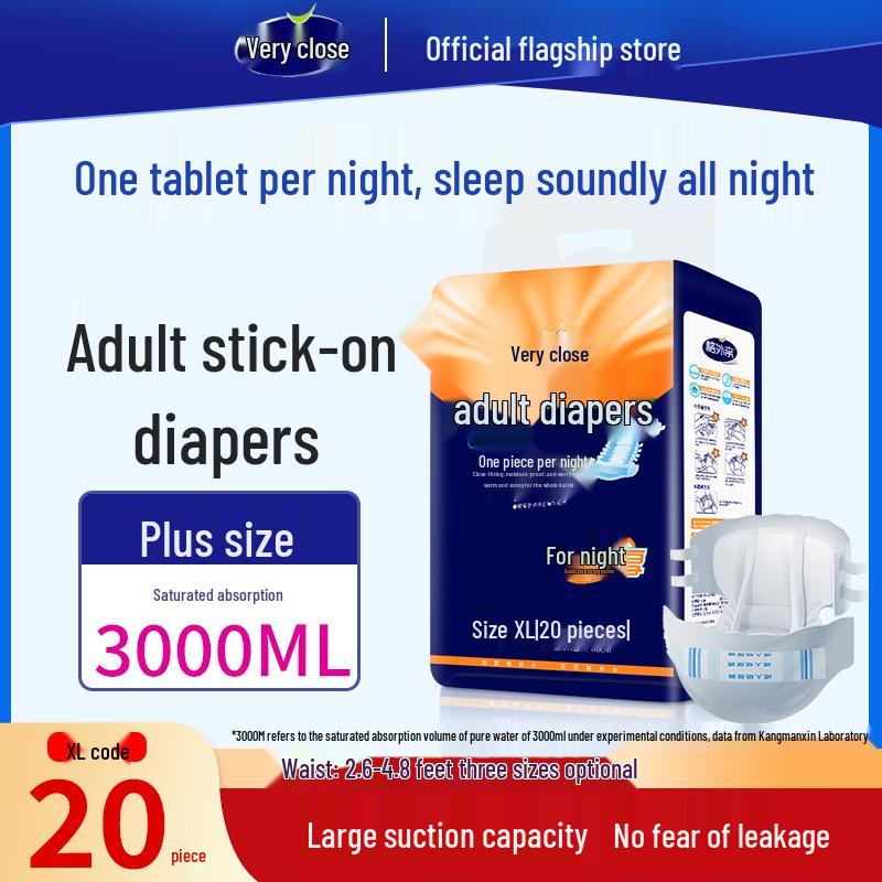 Ultra-absorbierende, auslaufsichere Erwachsenen-Schlupfwindeln für die Nacht, ideal für ältere Menschen.