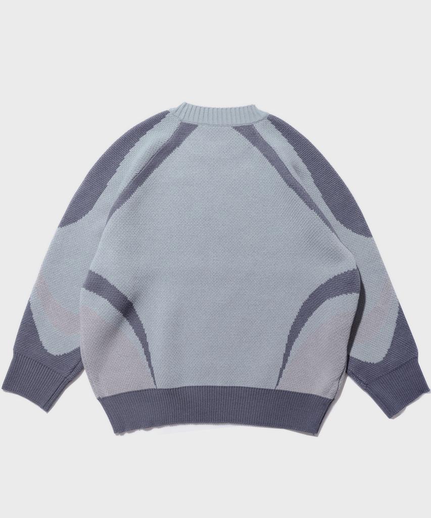 PEACE MAKER Piece Racing Knit Sweater (Grey)