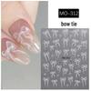 3D Pink & White Bowknot Nail Stickers - Cute Girly Ribbon Decorations