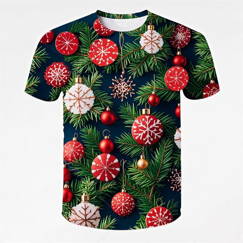 Merry Christmas Santa Claus 3D Print T-Shirts Men Women Oversized O-Neck Tees Short Sleeve T Shirt Harajuku Top Unisex Clothing