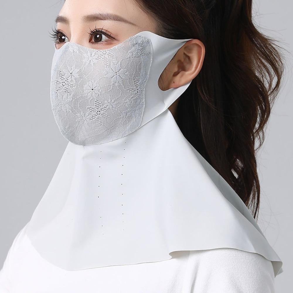 

Washable Ice Silk Sunscreen Mask Breathable Facial Gini New Neck Mask Outdoor серый