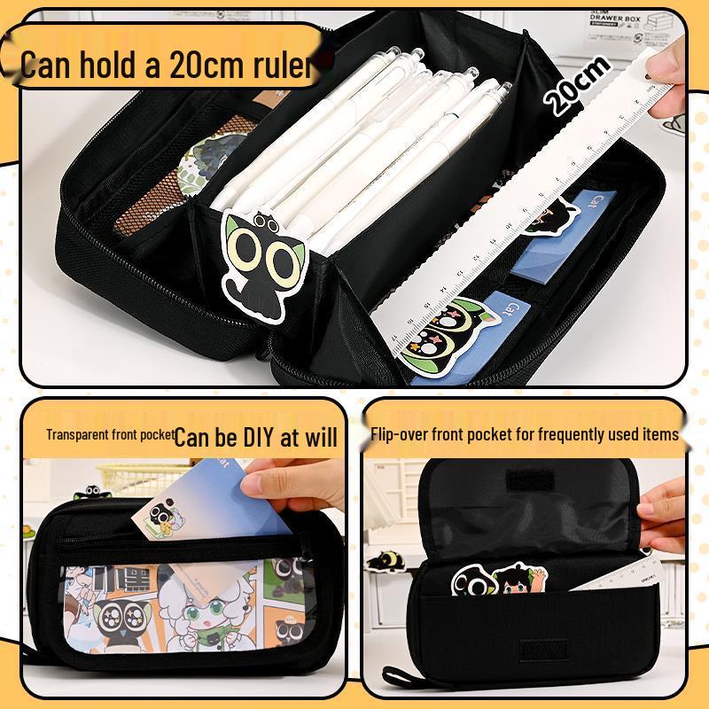 Luo Xiaohei Boys' Large Capacity Pencil Case - Cute, Simple Style for Elementary School Students 2025