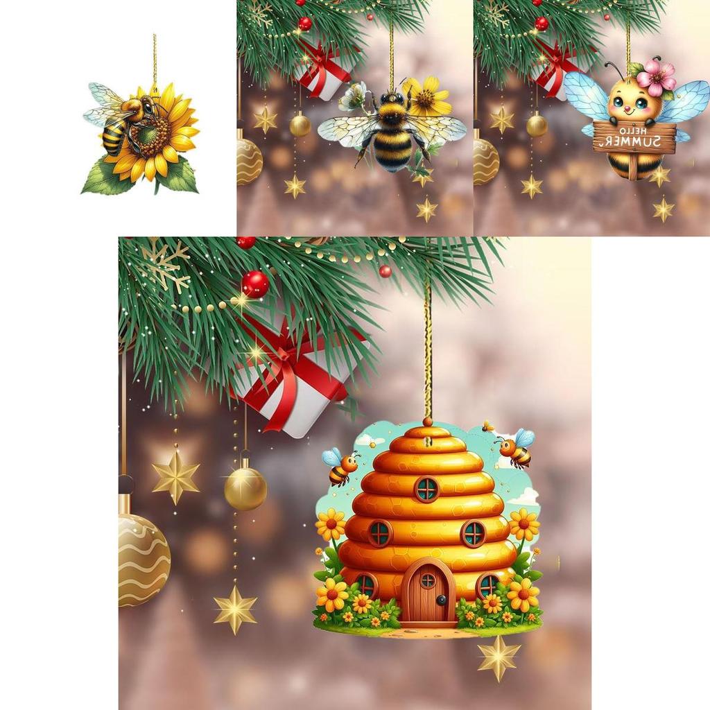 Decor drăguț, minimalist, acrilic, cu albină pentru mașină, cadou pentru farmec interior festiv