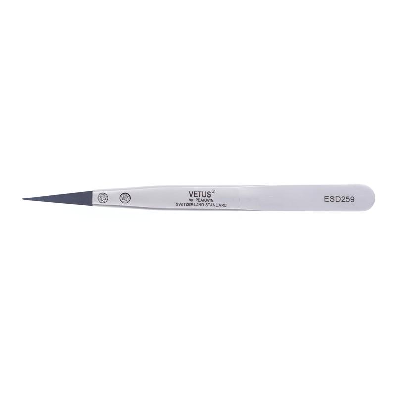 VETUS ESD series Interchangeable Head Anti-static Tweezers Stainless Steel Body Anti-static Carbon Fiber Conductive Plastic H