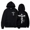 Pánská mikina s náboženským křížem a motivačními potisky Styl Pullover Podzimní móda Mikina s kapucí Ležérní mikina Unisex
