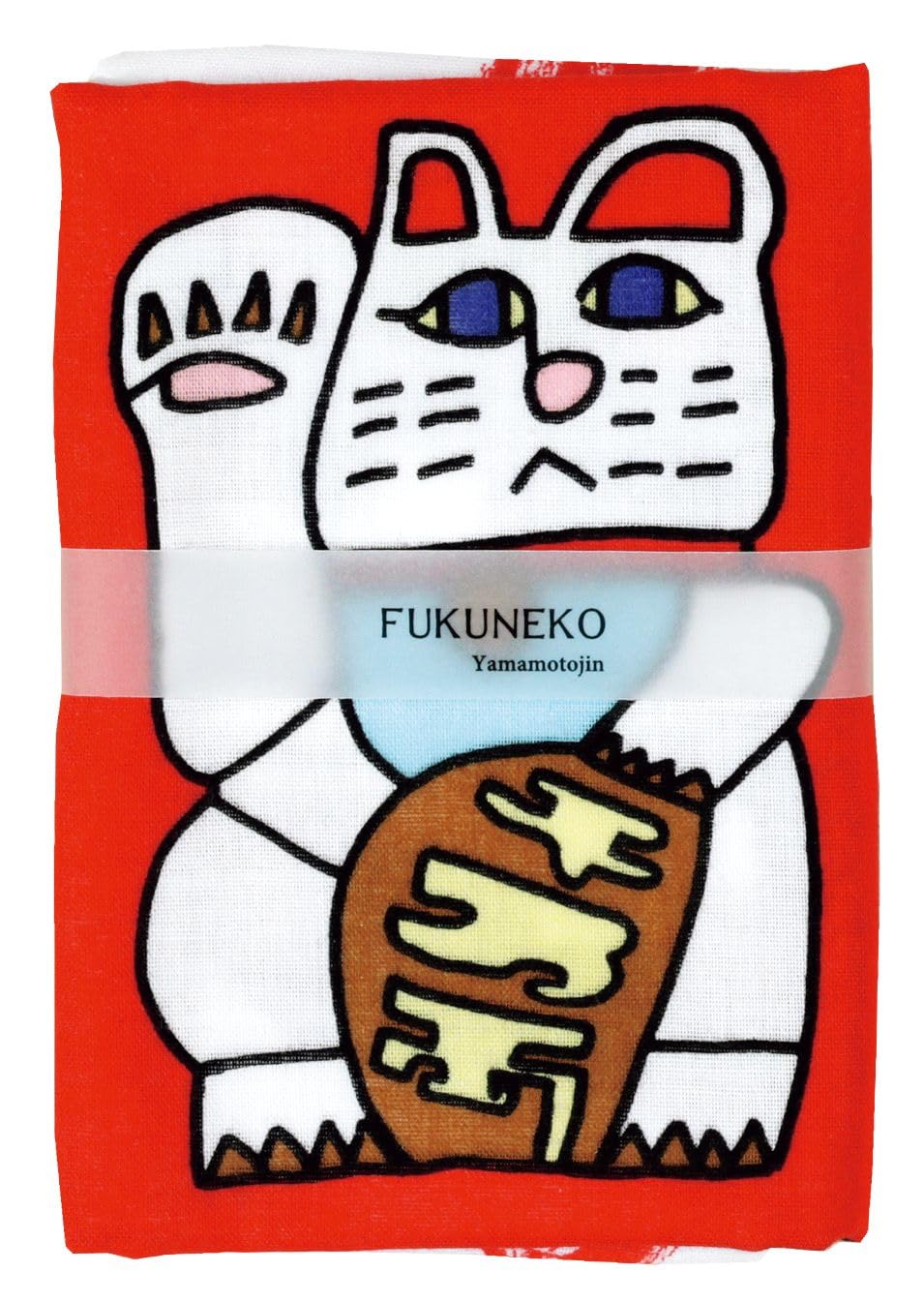 Yamamoto Jin Shoten Double Gauze Tenugui Hand Calico Cat and Made in Japan (Japanese Towel) - Maneki-neko (Lucky Cat) [5011]