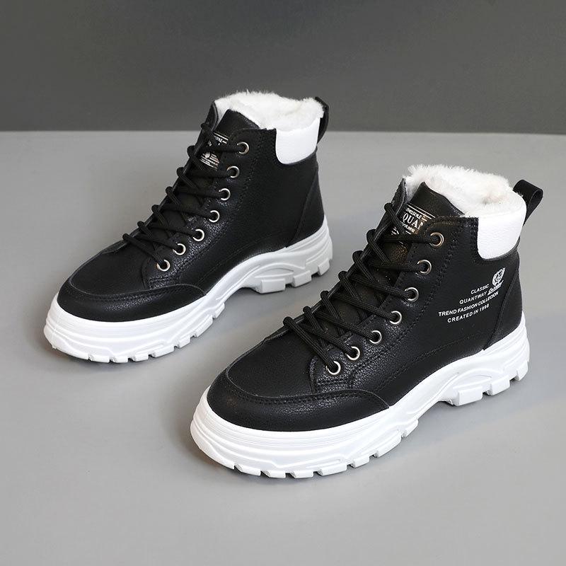 Winter Women s High-Top Velvet Platform Sneakers - Korean Style 35