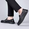 Men's shoes with one foot on the new sheepskin hollowed-out leather shoes for men's summer breathable and versatile soft-soled men's casual loafers f