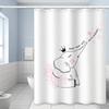 Cartoon Cute Cat Shower Curtain White Fabric Waterproof Polyester Bathroom Accessories Home Decor Bath Curtains Include Hooks