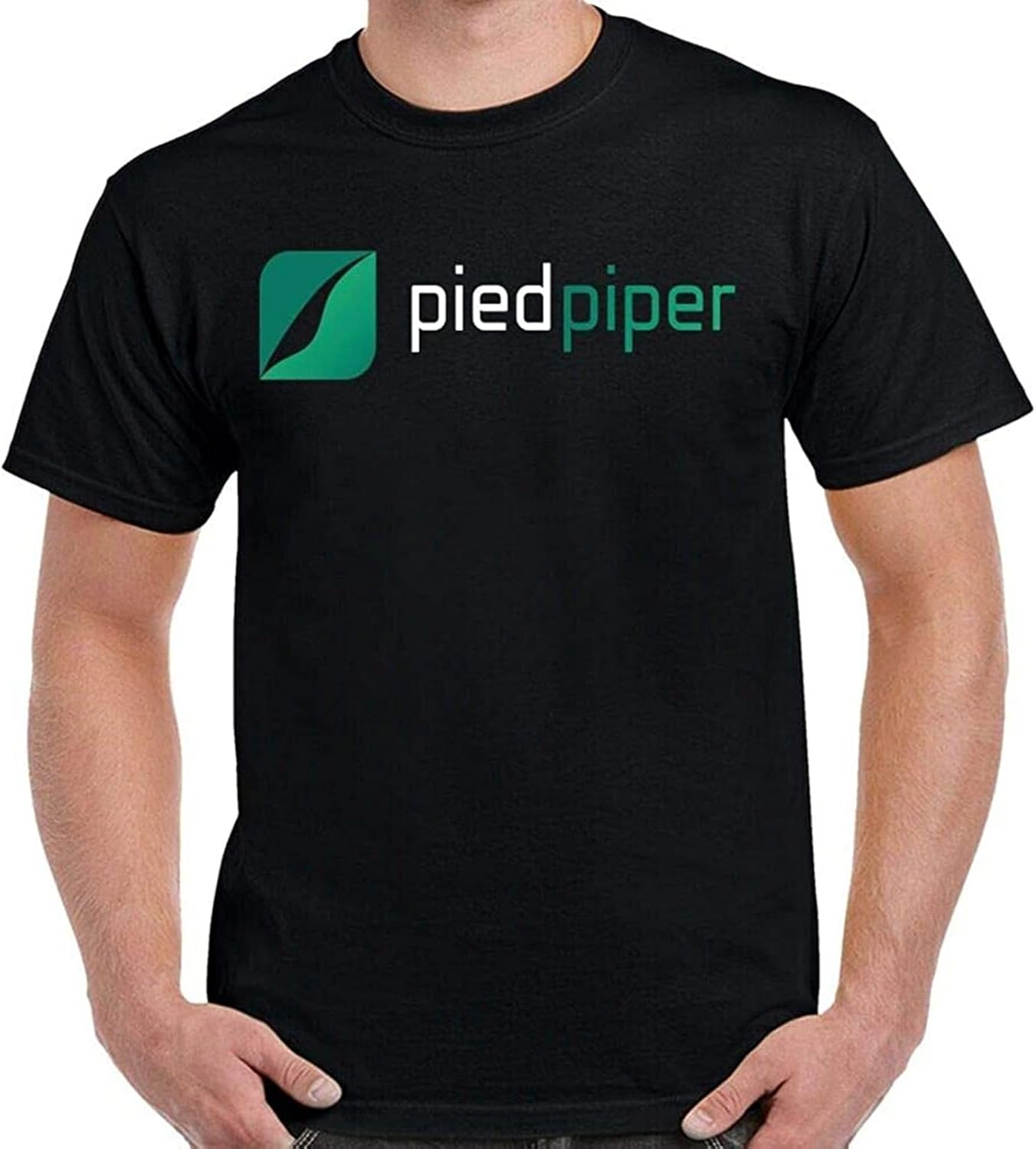 Men s Pied Piper Updated Logo T Shirt Short Sleeved Shirt Top T Shirt Black XXL чёрный