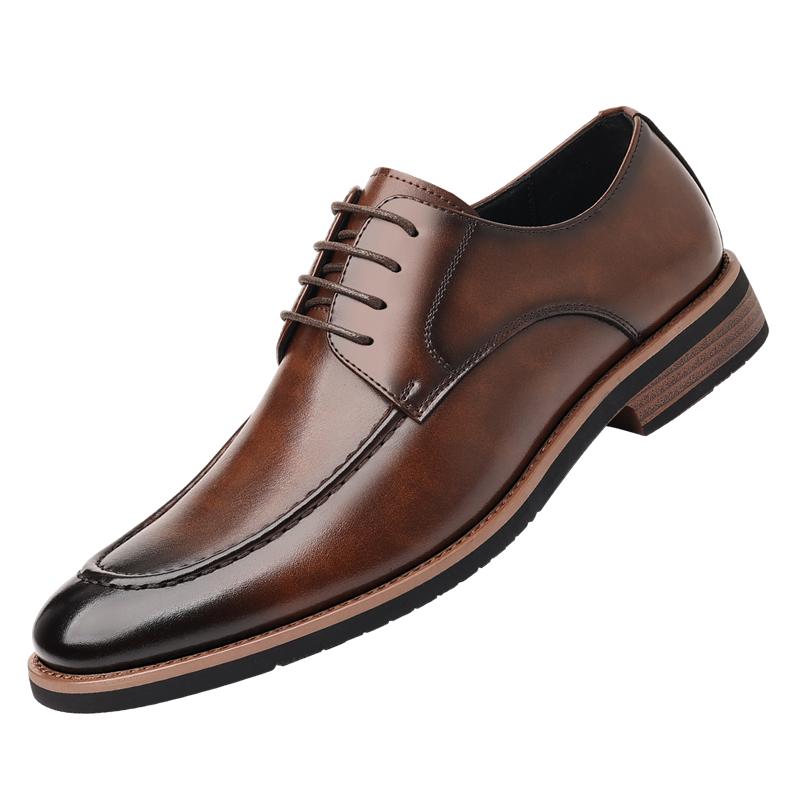 Men's leather shoes Classic casual British style Work or office Dress up party groom's wedding Black brown plus size Shoes