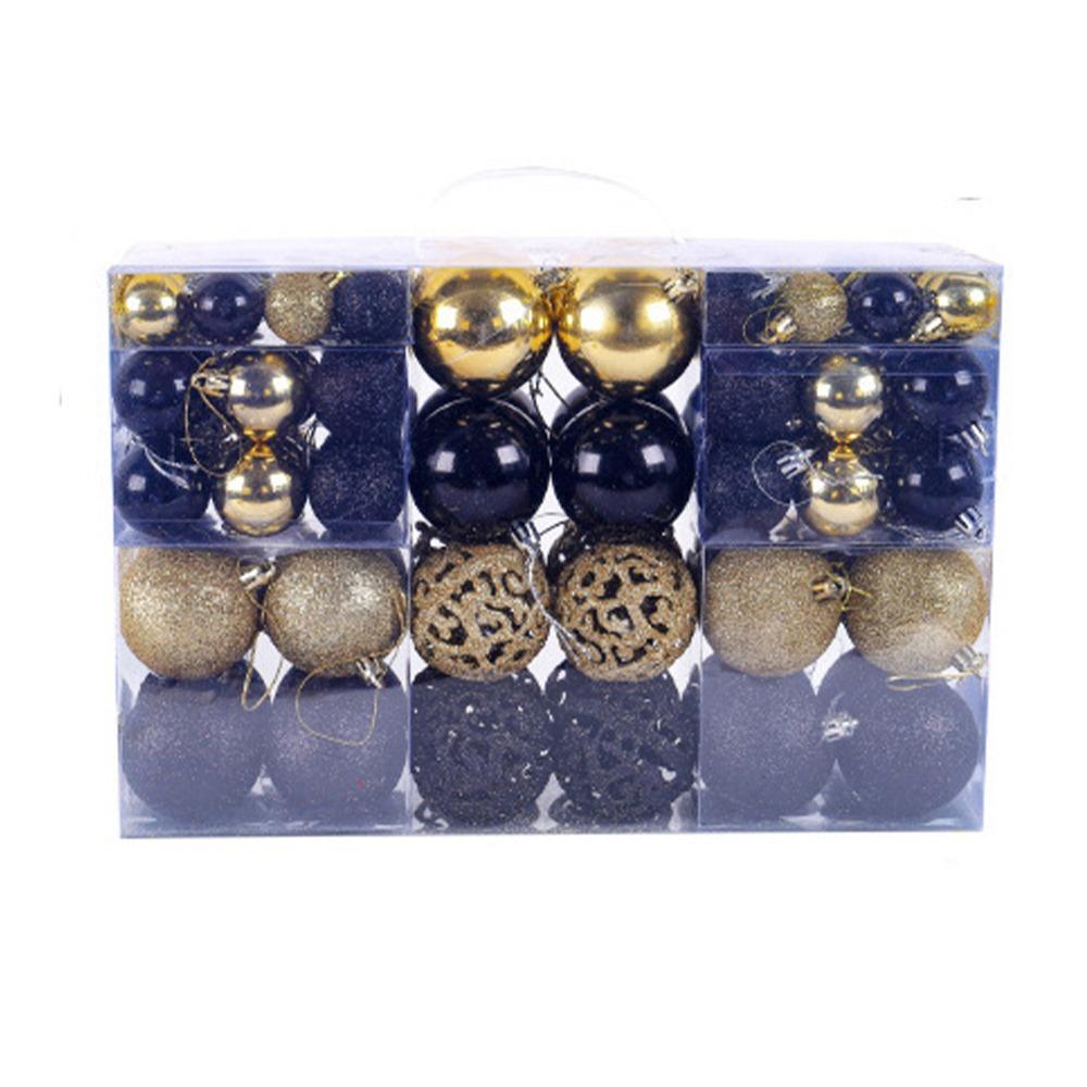 

100pcs 3/4/6cm Christmas Ball Set Shatterproof Hanging Ornament Electroplated Ball Props Style 3