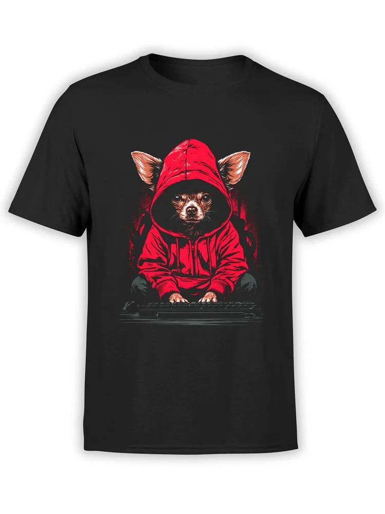 Hacker Chihuahua Dog TShirt Unisex S