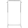 Rolling Coat Rack, Height-Adjustable, with Lower Shelf, 4 Casters, White
