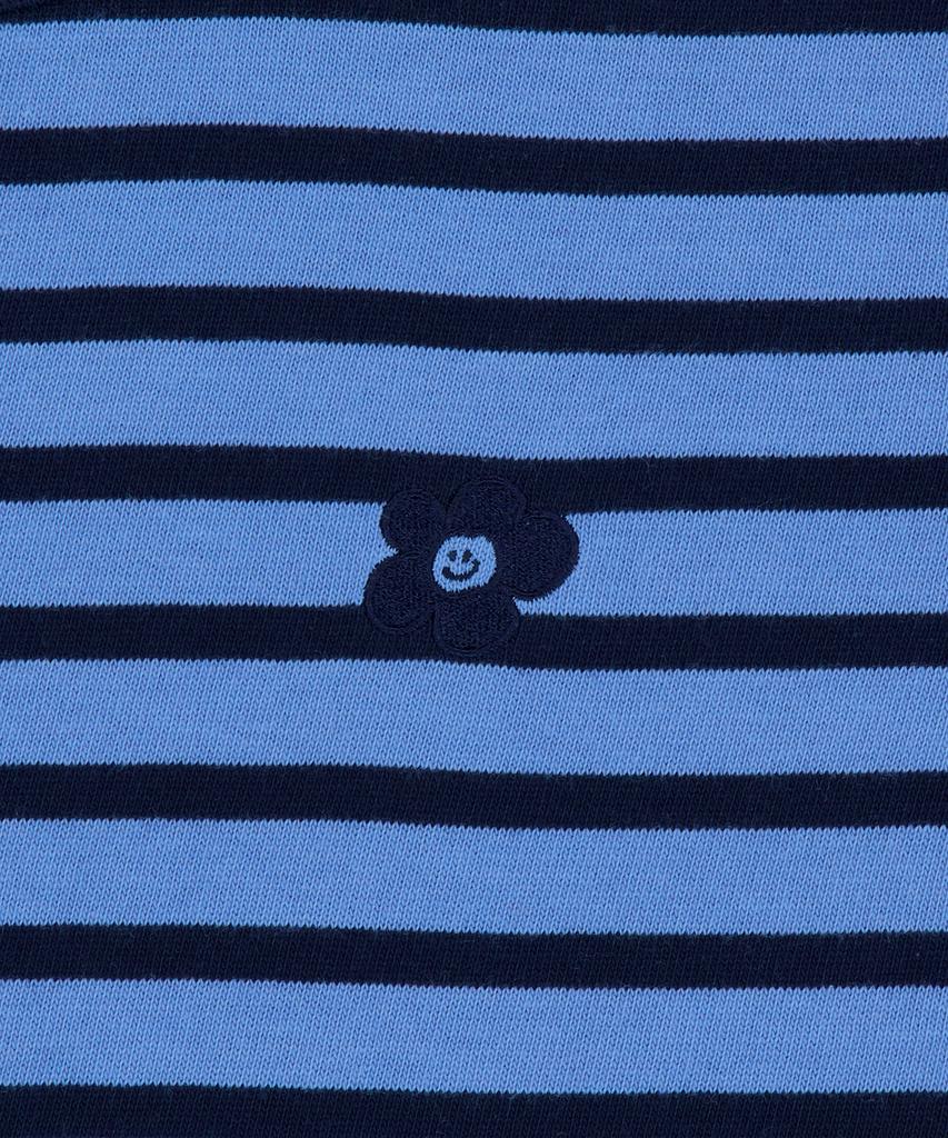 WACKY WILLY Women'S Striped Short Sleeve T-Shirt Navy