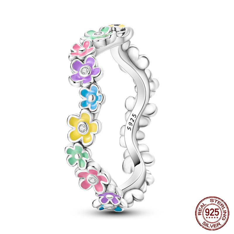Popular Glow In The Dark Rings For Women 925 Silver Star Moon Sun Rings Sparkling Cubic Zircon Exquisite Jewelry Gifts