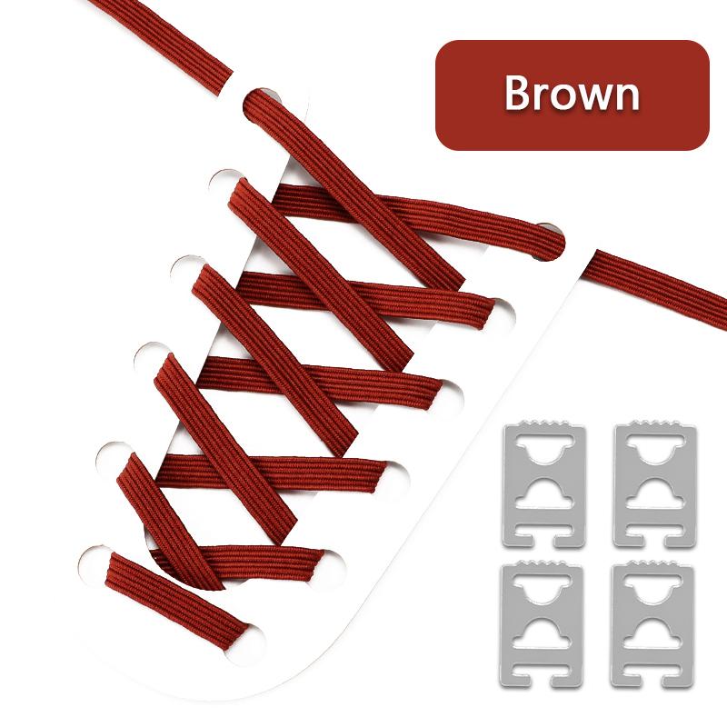 1 Pair Elastic No Tie Shoe Laces Anchors Flat Shoelace Lock Clip for Adults and Kids Tieless Shoelaces for Sneakers