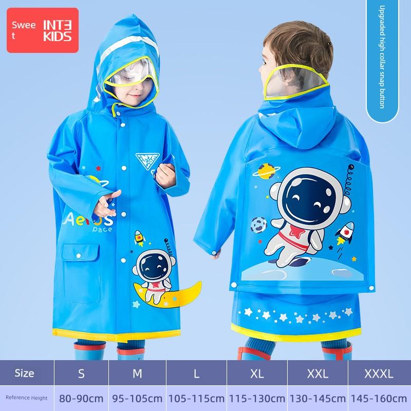 Children's Raincoat for Boys and Girls, Transparent Rain Poncho for Toddlers and Kindergarten Kids, Dinosaur Raincoat, Rain Gear