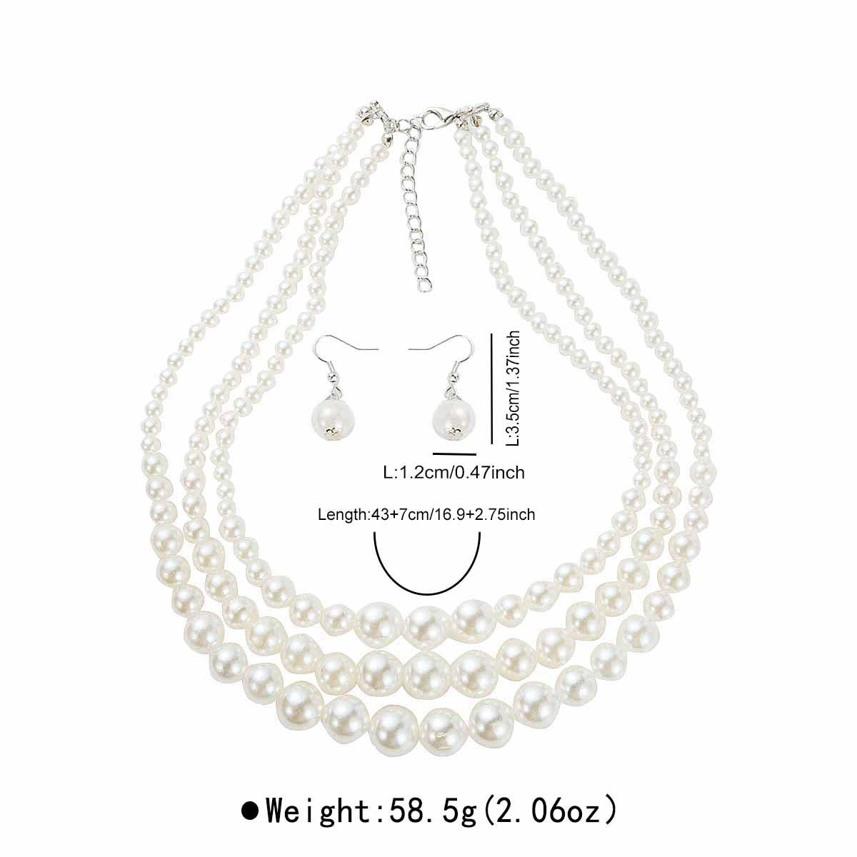

Elegant Twisted Pearl Necklace & Earrings Set Minimalist Style Wedding Banquet Party Jewelry Fashion Luxury Gifts For Ladies