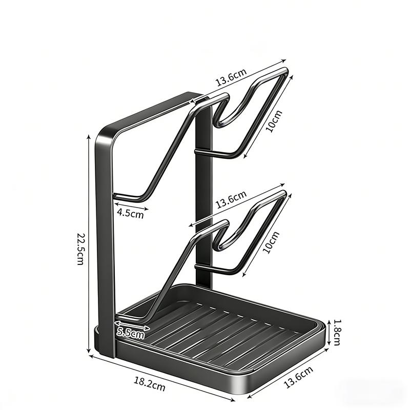 Kitchen Pot Cover Spatula Holder Storage Rack Cutting Board Drain Multi-functional Household Countertop Chopping Board Shelf