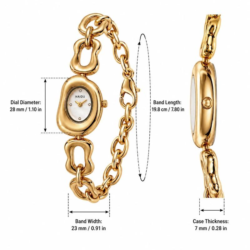 Vintage Irregular Bracelet Watches for Woman Fashion Elegant Cheese Shape Ladies Watch Luxury Women Quartz Watch Zegarek Damski