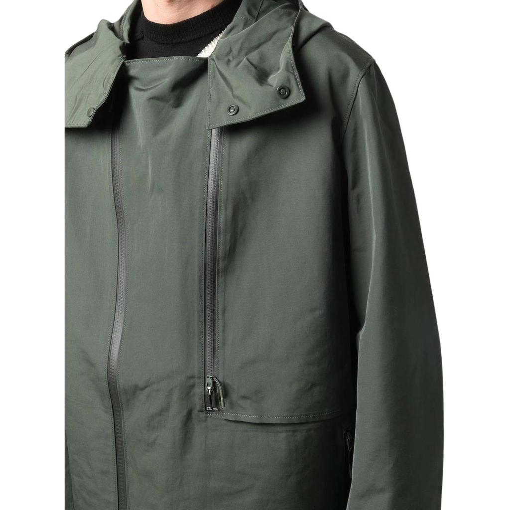 Y-3 Parka Coats Men's Green Hooded (Non-detachable) Moderate HB3400