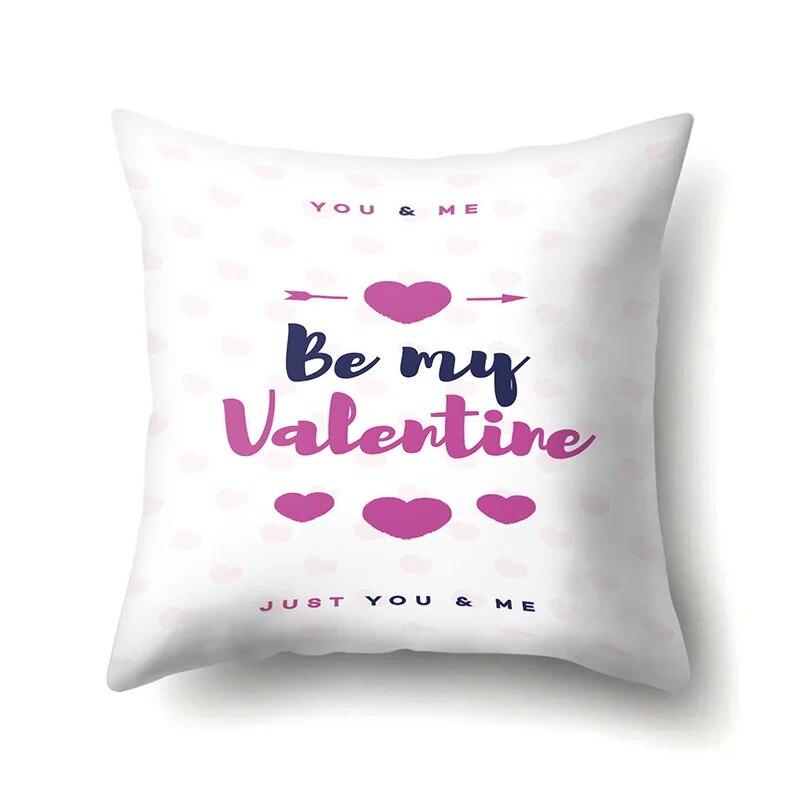 Valentine's Day Letter Love Pattern Printed Pillow Cover Sofa