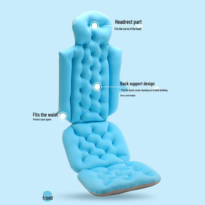 Universal Suction Cup Bath Mat & Backrest Pillow for Adults